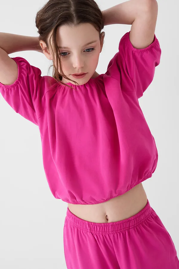 Комплект трикотажный для девочек: джемпер (футболка), брюки PLAYTODAY, розовый - фото 2