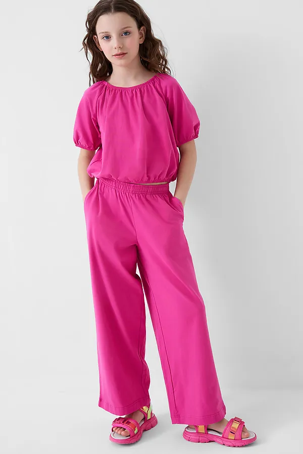 Комплект трикотажный для девочек: джемпер (футболка), брюки PLAYTODAY, розовый - фото 2