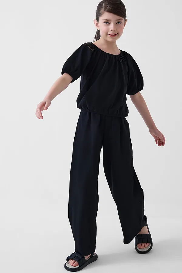 Комплект трикотажный для девочек: джемпер (футболка), брюки PLAYTODAY, черный - фото 2