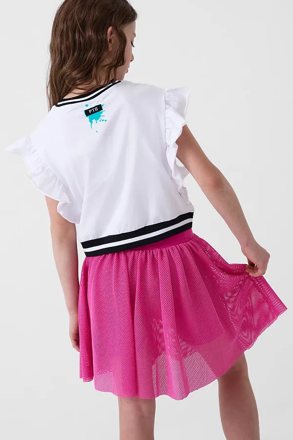 Юбка-легинсы трикотажные для девочек PLAYTODAY, розовый - фото 2