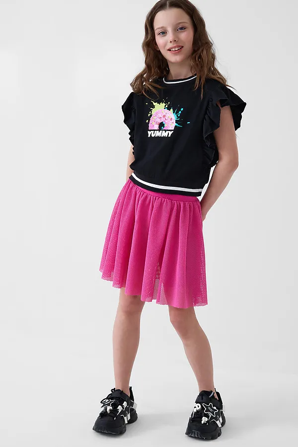 Юбка-легинсы трикотажные для девочек PLAYTODAY, розовый - фото 2