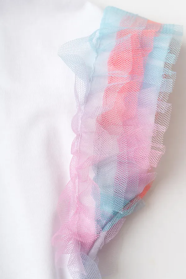 Комплект трикотажный для девочек: джемпер (футболка), юбка-шорты PLAYTODAY, разноцветный - фото 2