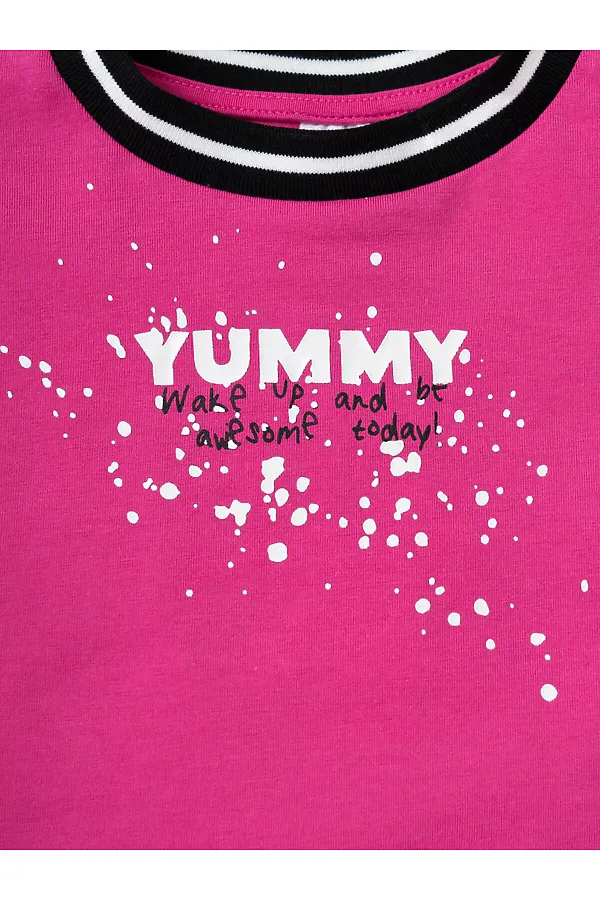 Комплект трикотажный для девочек: джемпер (футболка), юбка-шорты PLAYTODAY, розовый - фото 2