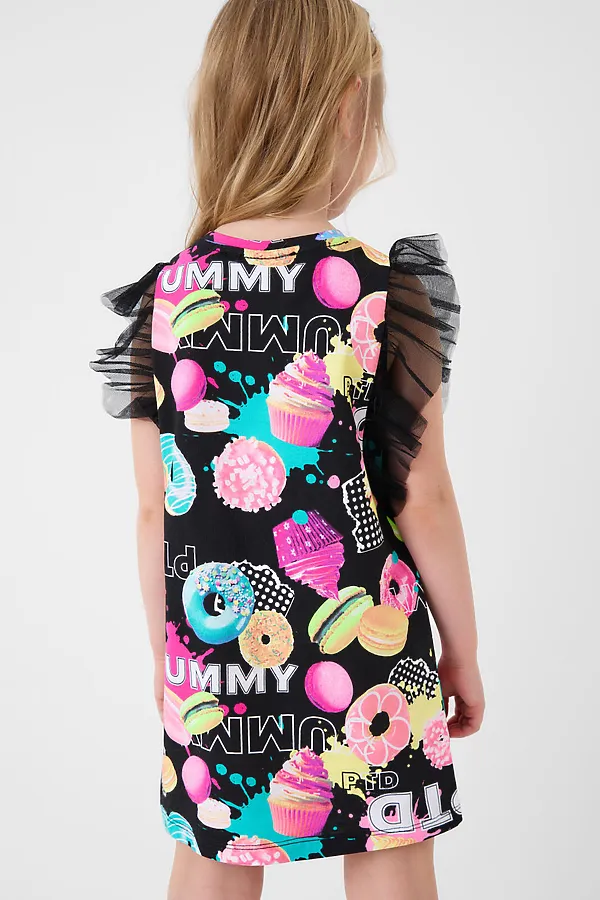 Платье трикотажное для девочек PLAYTODAY, разноцветный - фото 2