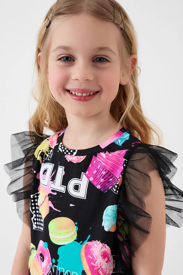 Платье трикотажное для девочек PLAYTODAY, разноцветный - фото 2