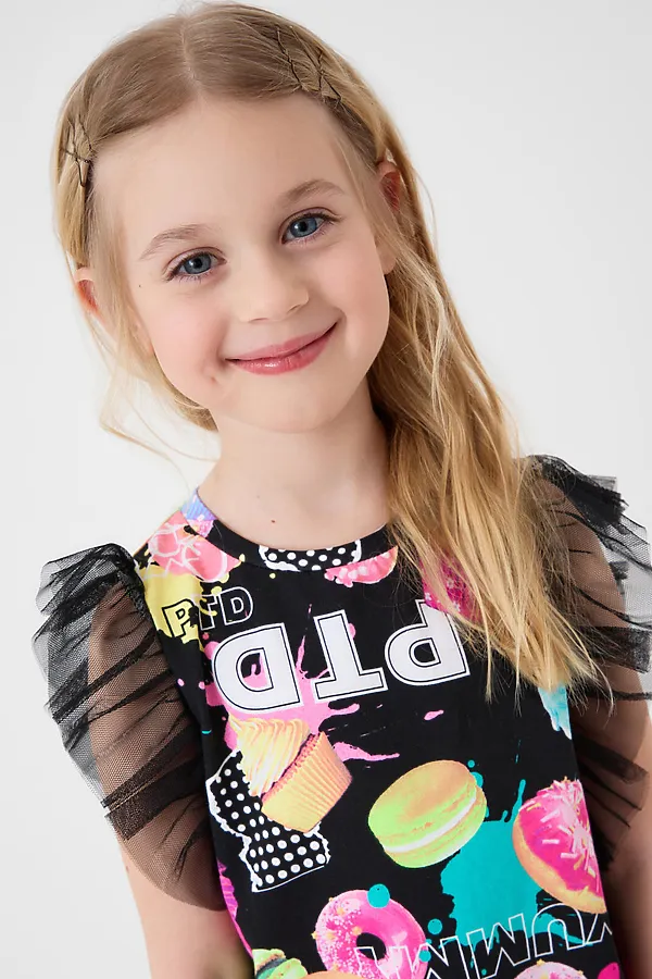 Платье трикотажное для девочек PLAYTODAY, разноцветный - фото 2