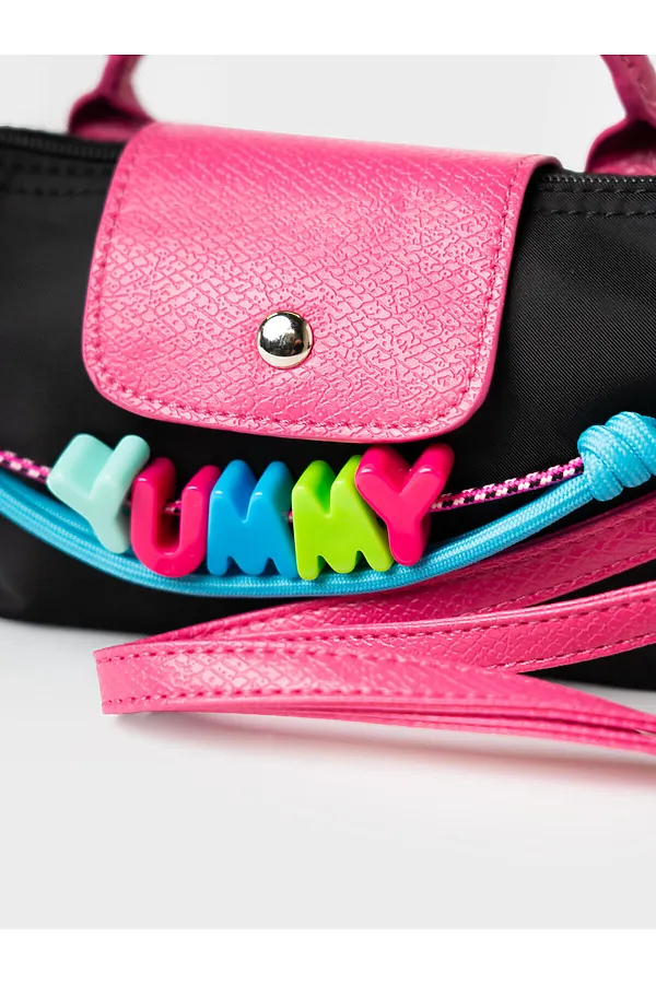 Сумка с брелоком для девочек PLAYTODAY, черный,фуксия - фото 2