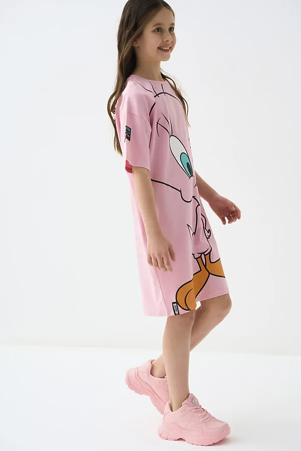 Платье трикотажное для девочек PLAYTODAY, розовый - фото 2