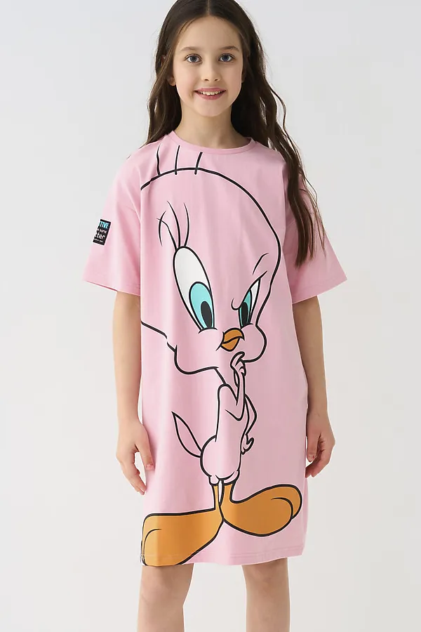 Платье трикотажное для девочек PLAYTODAY, розовый - фото 2