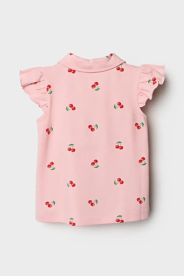 Джемпер трикотажный с воротником поло для девочек PLAYTODAY, разноцветный - фото 2