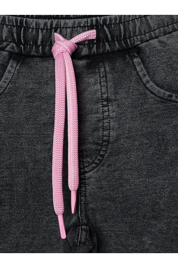 Брюки трикотажные для девочек PLAYTODAY, черный - фото 2