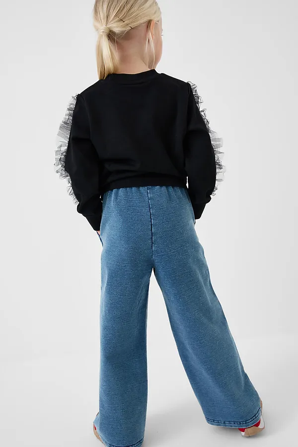 Брюки трикотажные для девочек PLAYTODAY, синий - фото 2