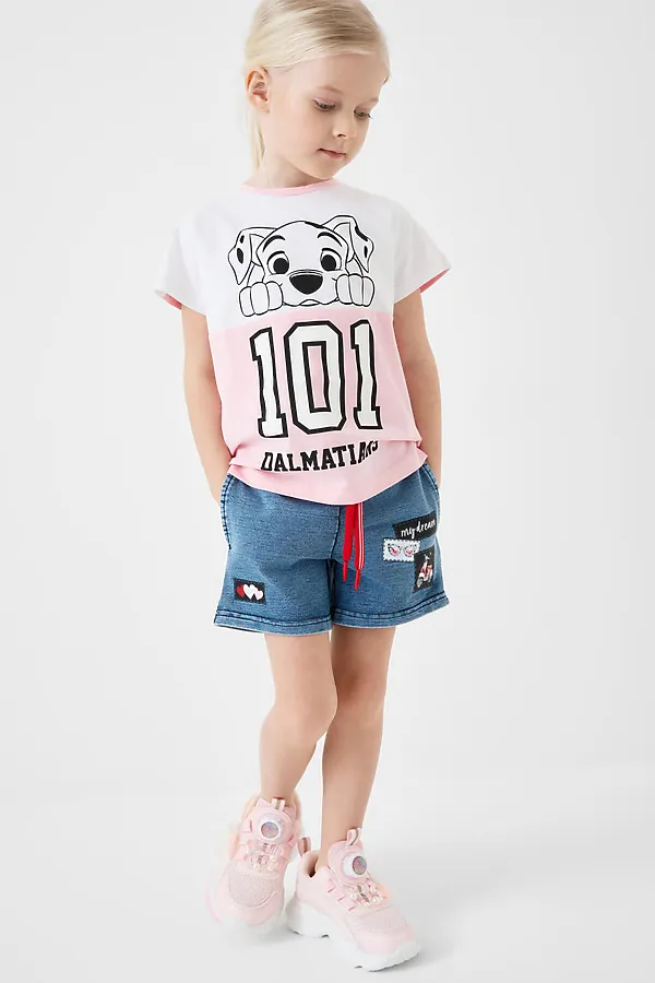 Шорты трикотажные для девочек PLAYTODAY, синий - фото 2