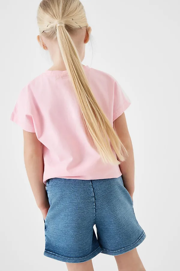 Шорты трикотажные для девочек PLAYTODAY, синий - фото 2