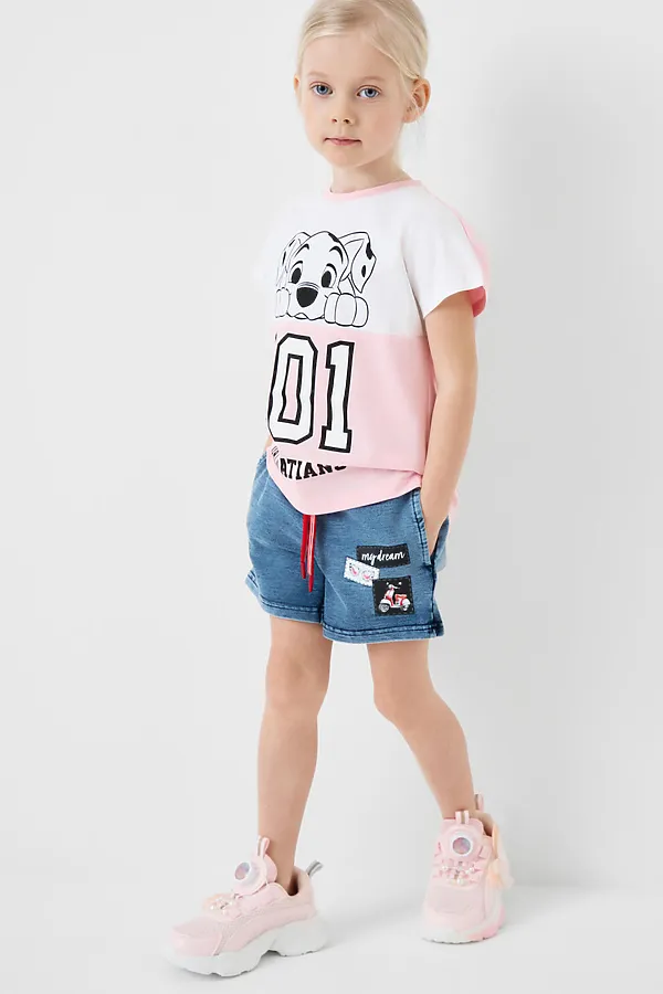 Шорты трикотажные для девочек PLAYTODAY, синий - фото 2