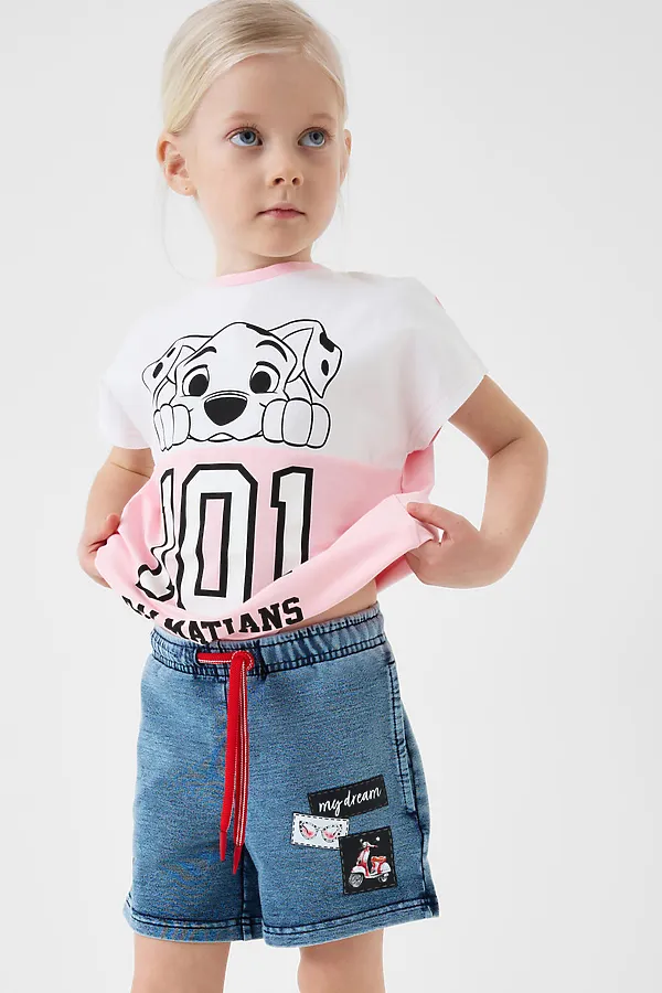 Шорты трикотажные для девочек PLAYTODAY, синий - фото 2