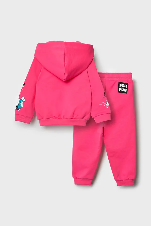 Комплект детский трикотажный для девочек: толстовка, брюки PLAYTODAY, розовый - фото 2