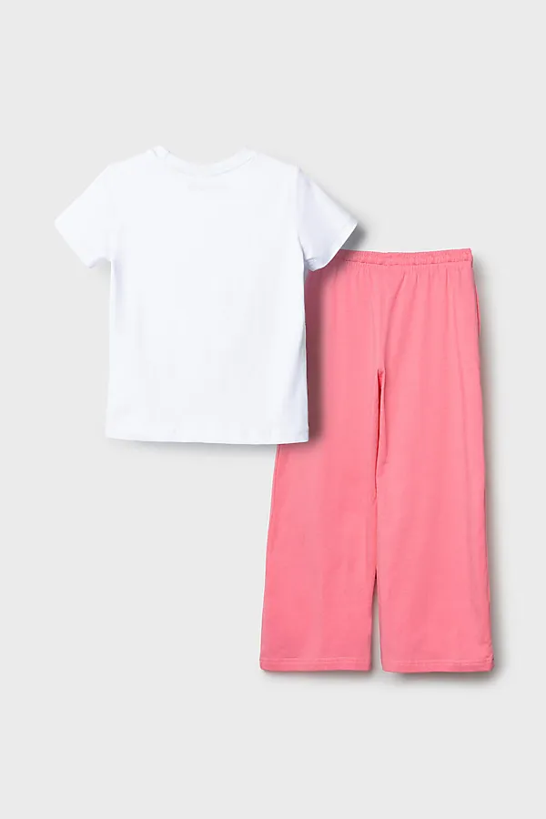 Комплект трикотажный для девочек: фуфайка (футболка), брюки PLAYTODAY, белый,светло-розовый - фото 2