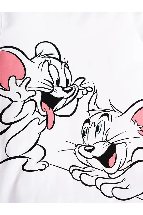 Комплект трикотажный для девочек: фуфайка (футболка), брюки PLAYTODAY, белый,светло-розовый - фото 2