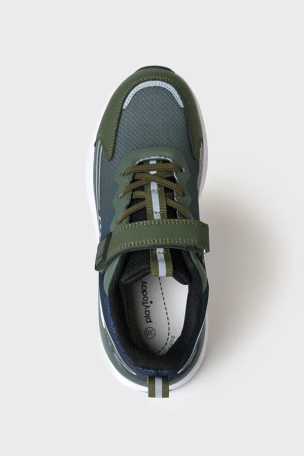 Полуботинки для мальчиков PLAYTODAY, хаки,черный - фото 2