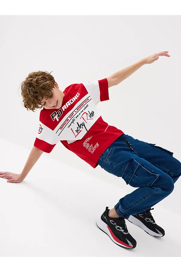 Полуботинки для мальчиков PLAYTODAY, черный,красный - фото 2