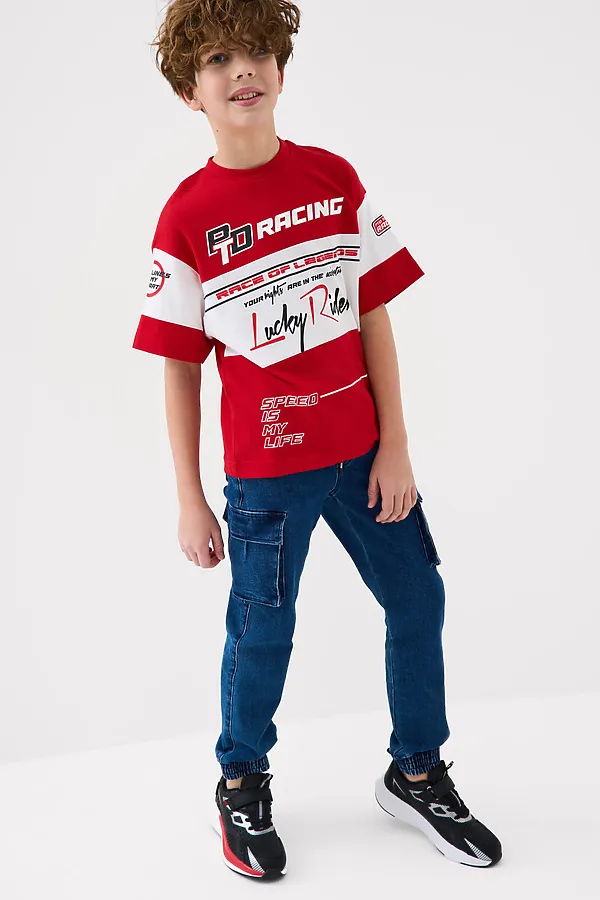 Полуботинки для мальчиков PLAYTODAY, черный,красный - фото 2