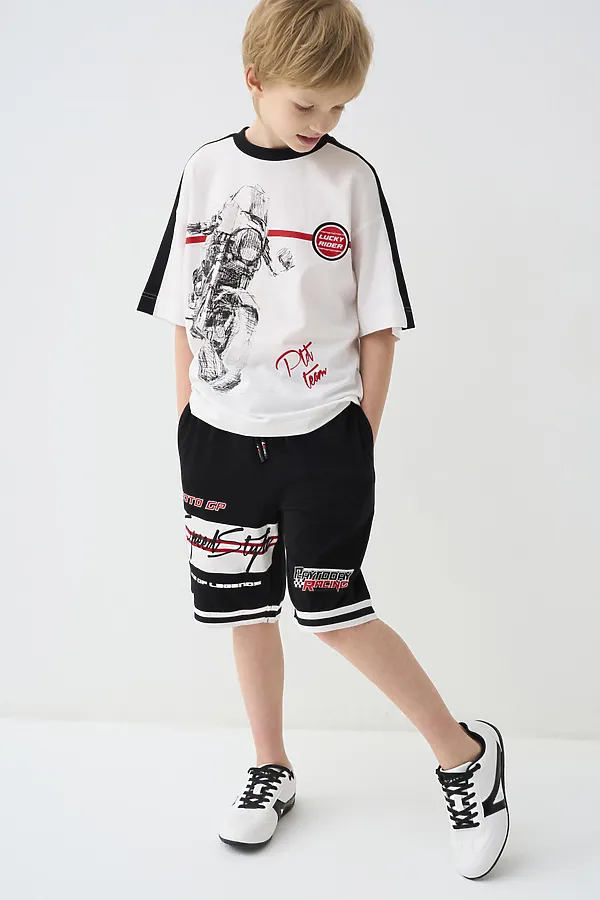 Полуботинки для мальчиков PLAYTODAY, белый,черный - фото 2