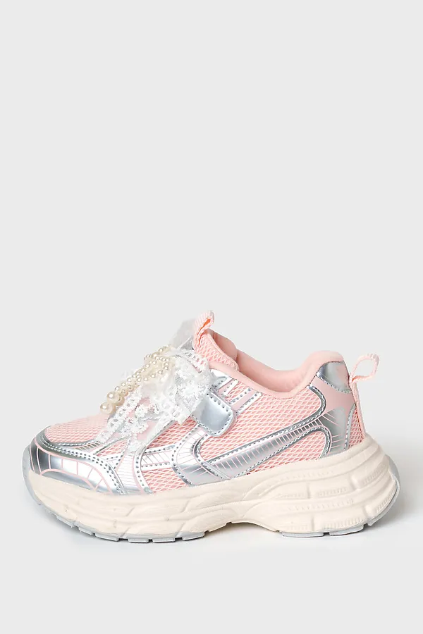 Полуботинки для девочек PLAYTODAY, розовый,серебряный - фото 2