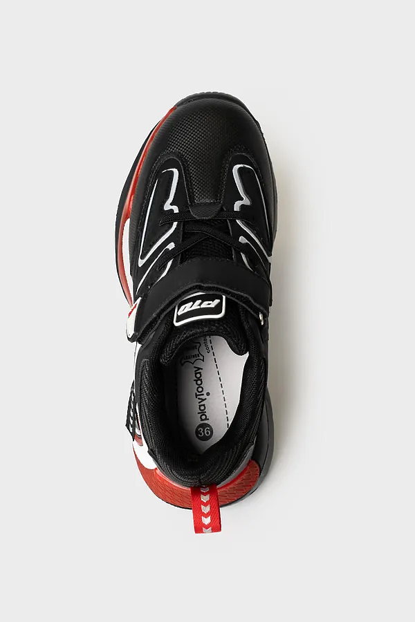 Полуботинки для мальчиков PLAYTODAY, черный,красный - фото 2