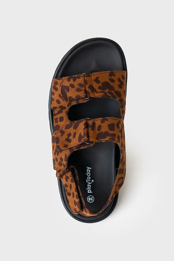 Туфли открытые для девочек PLAYTODAY, коричневый - фото 2