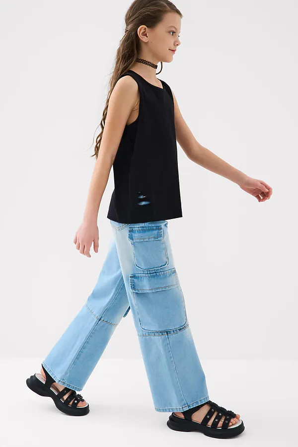 Туфли открытые для девочек PLAYTODAY, черный - фото 2