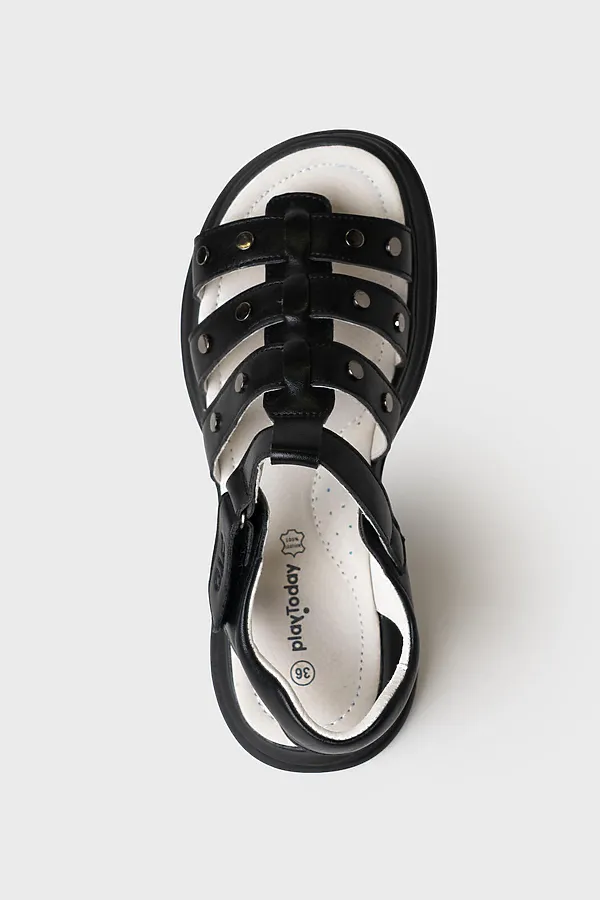 Туфли открытые для девочек PLAYTODAY, черный - фото 2
