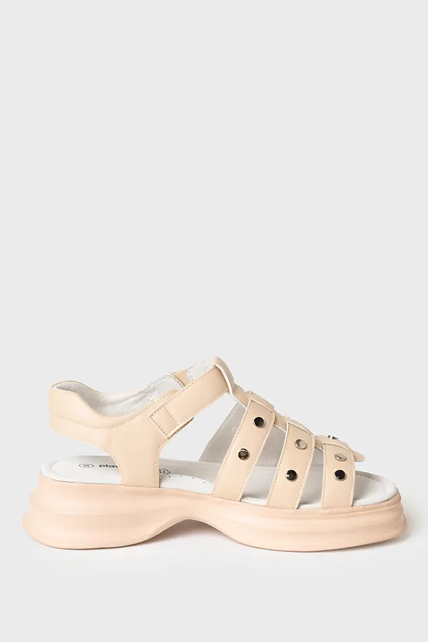 Туфли открытые для девочек PLAYTODAY, бежевый - фото 2