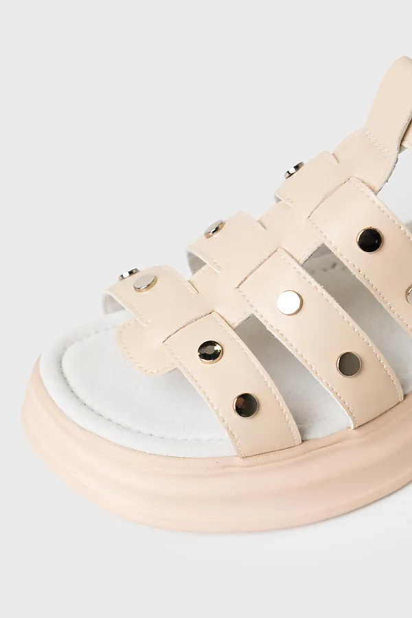 Туфли открытые для девочек PLAYTODAY, бежевый - фото 2