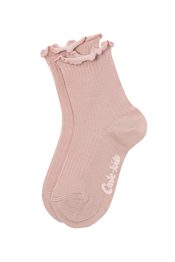 CONTE-KIDS Носки TIP-TOP с декоративным с волнистым бортом CONTE KIDS, пепельно-розовый - фото 2