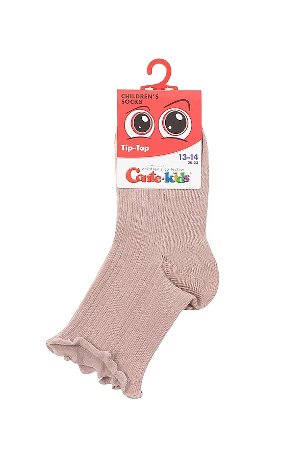 CONTE-KIDS Носки TIP-TOP с декоративным с волнистым бортом CONTE KIDS, пепельно-розовый - фото 2