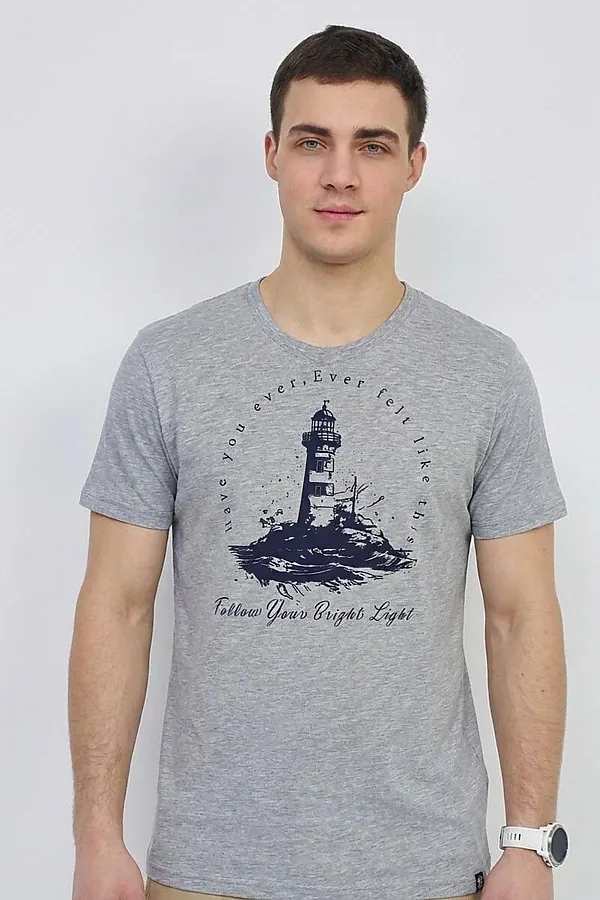 Футболка F5, серый меланж - фото 2