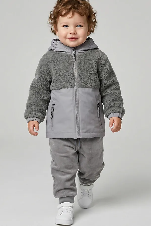 Куртка детская для мальчиков (ветровка) PLAYTODAY, серый - фото 2