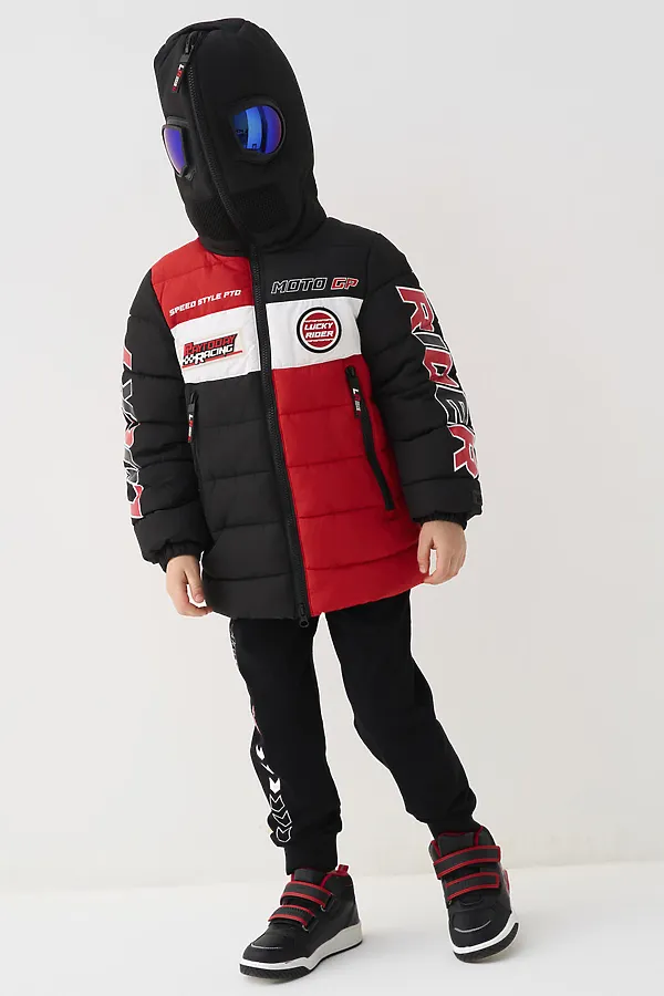 Куртка текстильная с полиуретановым покрытием для мальчиков PLAYTODAY, белый,черный,красный - фото 2