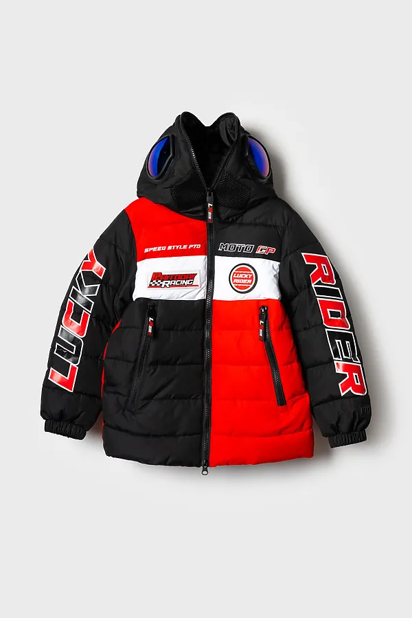 Куртка текстильная с полиуретановым покрытием для мальчиков PLAYTODAY, белый,черный,красный - фото 2