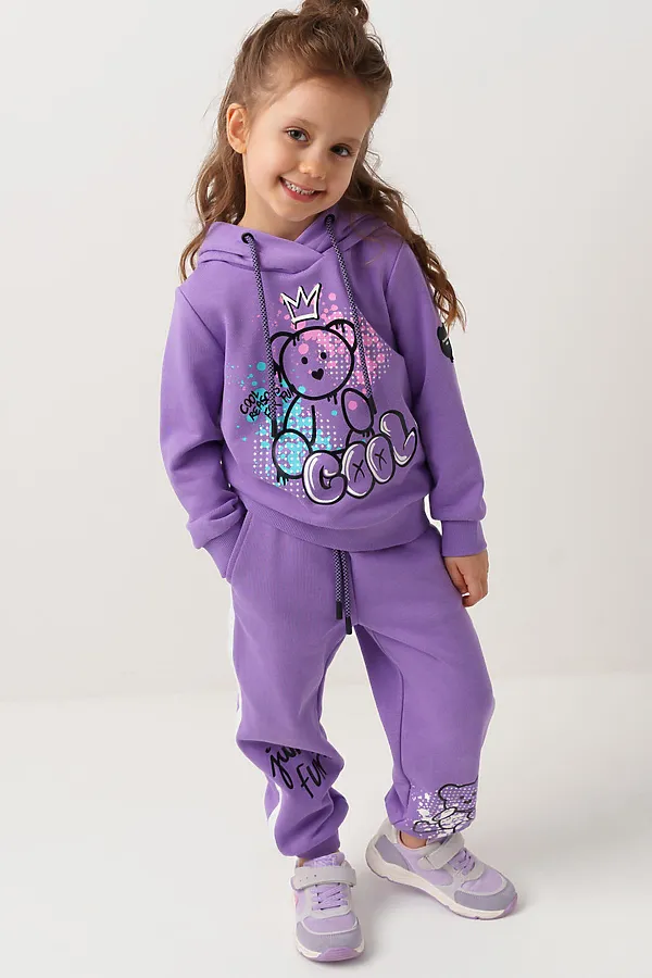Толстовка трикотажная для девочек PLAYTODAY, сиреневый - фото 2