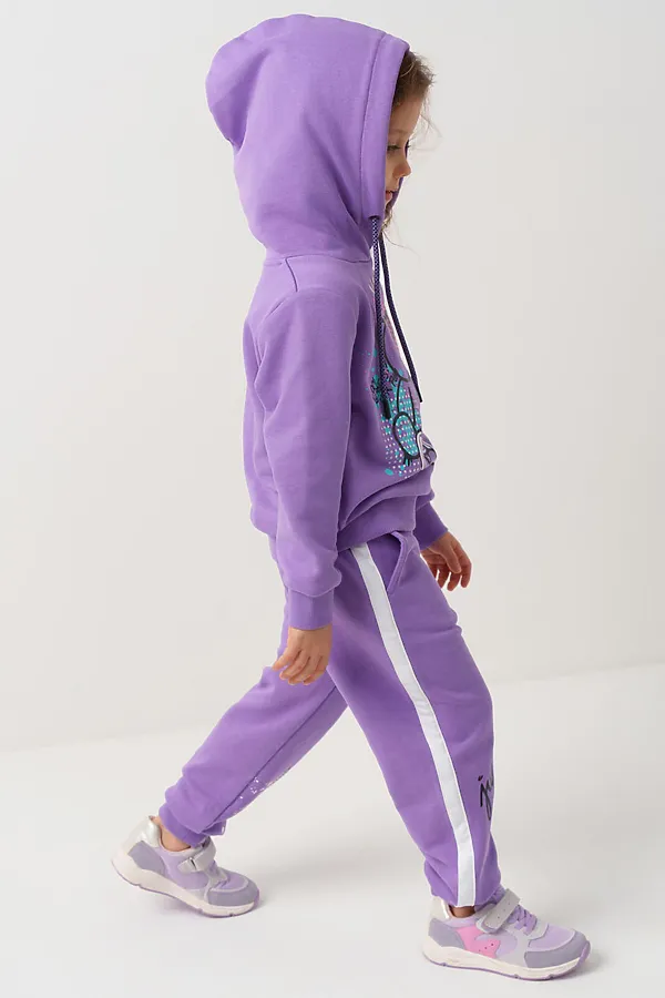 Толстовка трикотажная для девочек PLAYTODAY, сиреневый - фото 2