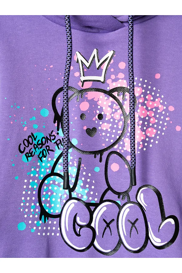 Толстовка трикотажная для девочек PLAYTODAY, сиреневый - фото 2