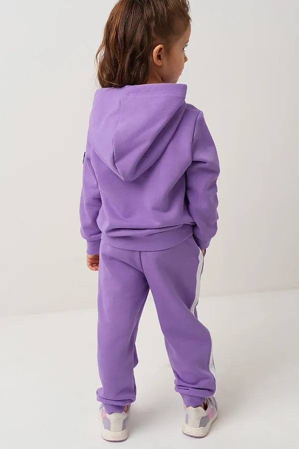 Брюки трикотажные для девочек PLAYTODAY, сиреневый - фото 2