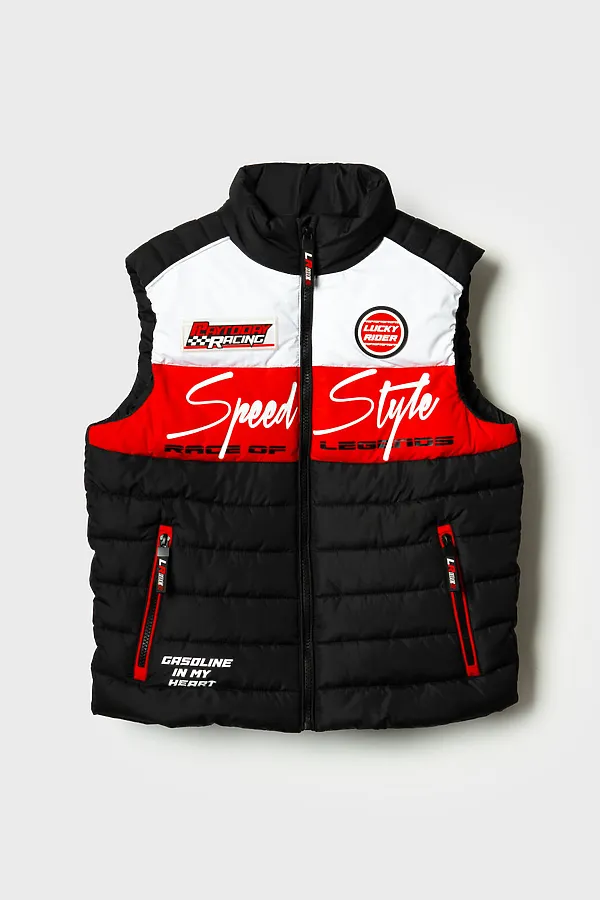 Жилет текстильный с полиуретановым покрытием для мальчиков PLAYTODAY, белый,черный,красный - фото 2