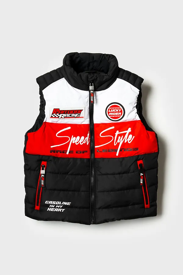 Жилет текстильный с полиуретановым покрытием для мальчиков PLAYTODAY, белый,черный,красный - фото 2