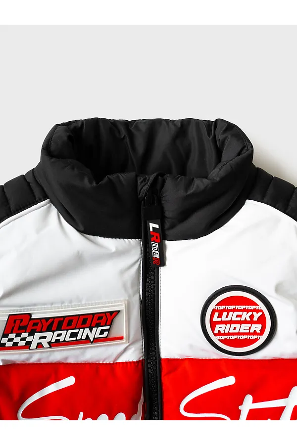 Жилет текстильный с полиуретановым покрытием для мальчиков PLAYTODAY, белый,черный,красный - фото 2