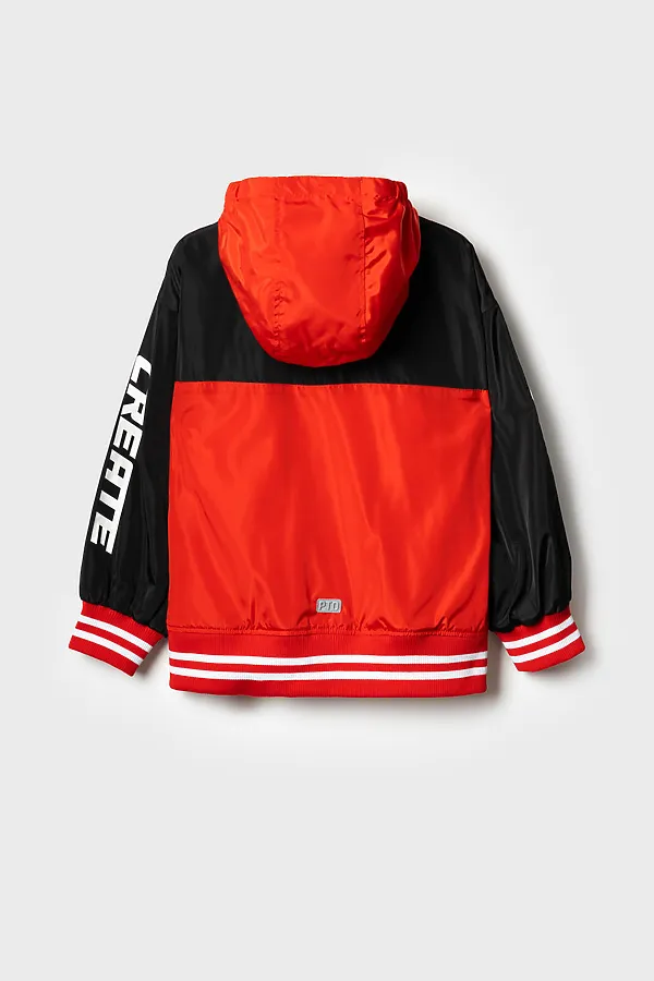 Куртка текстильная с полиуретановым покрытием для девочек (ветровка) PLAYTODAY, белый,черный,красный - фото 2