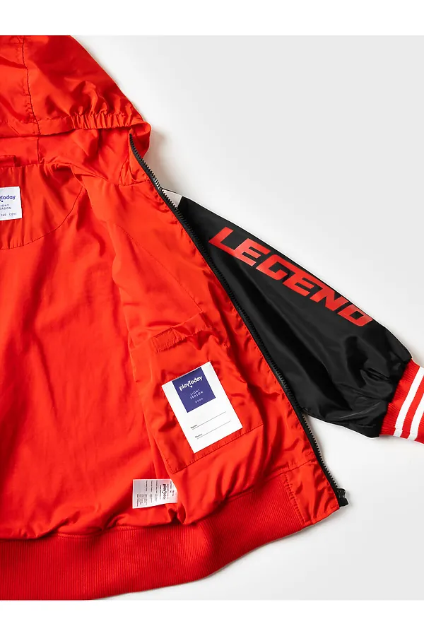 Куртка текстильная с полиуретановым покрытием для девочек (ветровка) PLAYTODAY, белый,черный,красный - фото 2