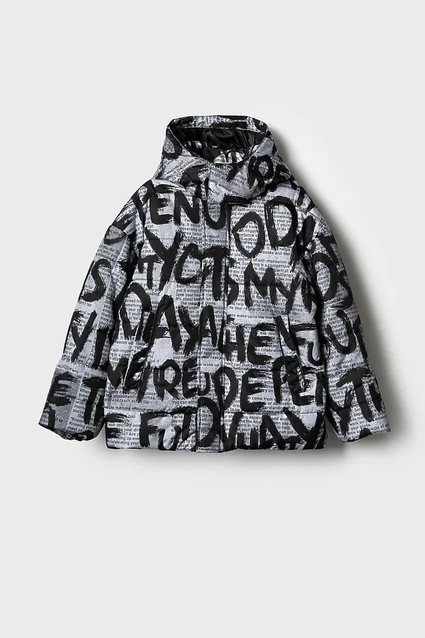 Куртка текстильная с полиуретановым покрытием для мальчиков PLAYTODAY, черный,серый,светло-серый - фото 2